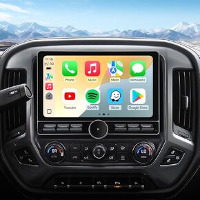 Replacement Radio for Chevy Silverado GMC Sierra - Car Stereo Carplay Android Auto 2014-2018 (2RAM+64ROM) 4Core QLED Touch Screen Radio Voice Control Wireless Mirroring GPS Navigation 10" Head Unit