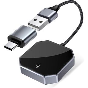 Wireless CarPlay Adapter for Apple iPhone - Fast Auto-Connect, Plug & Play - Converts Wired to Wireless Car Play Adapter - No Latency from iOS 10+ to Screen，w/USB C Convert