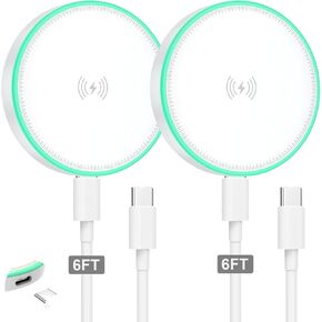 MagSafe Charger 2Pack 15W Magnetic Wireless Charger Fast Charging Pad with 6FT USB C to USB C Cable Compatible with iPhone 16/15/14/13/12 Series & AirPods 3/2/Pro | Strong Magnet Technology