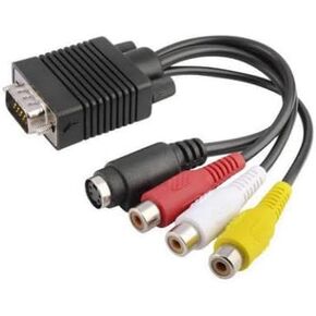 D-sub 15-pin VGA to RCA A/V + S-Video Adapter Cable (VGA-104AVS)