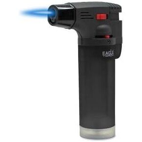 Eagle Jet Torch Gun Lighter Adjustable Flame Windproof Butane Refillable Handy (Black)
