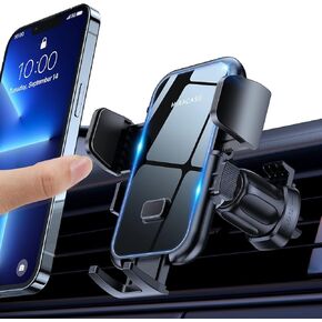 Miracase Car Vent Phone Mount ، Universal Plost Phone Mount [مقطع ترقيته لا تسقط أبدًا] حاملي الهواتف المجانية Airvent لسيارتك متوافقة مع iPhone جميع الهواتف الذكية ، Black Dark