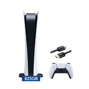 PlayStation 5 Digital Version 825GB SSD Console مع وحدة تحكم DualSense اللاسلكية - نظام ألعاب PS5 ، أبيض (متجدد)