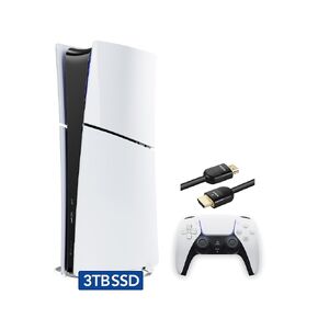 PlayStation 5 Slim Digital مع تخزين SSD 3 تيرابايت ، وحدة تحكم DualSense اللاسلكية - نظام ألعاب PS5 ، White [لعبة فيديو] (متجددة) [لعبة فيديو]