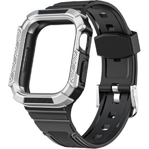 Representative Belt Compatible With Iwatch 7 Generation Two-color Sports Case Integrated Wristband Silicone Strap 41mm 45mm watch case