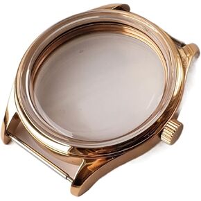 Gold-coated 42mm Polished Stainless Steel Dome Glass Case For 37mm Gauges For ETA6497 / 6498, St3600 Watches watch case