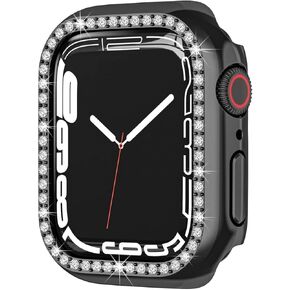 10 Pcs/Pack, Diamond Bumper Protective Case Compatible With Apple Watch 7 41mm 45mm,Smart Bracelet Accessories PC Case Compatible With Apple Watch7 watch case
