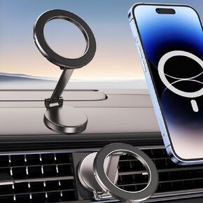 for MagSafe Metal Car Mount |2025 Upgraded| Ultra-Strong Magnetic Phone Holders for Car |360° Adjustment| Bed/Desk/Car 3-in-1 Dashboard/Windshield/Vent Universal Holder for iPhone & Android｜for Gift