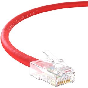 InstallerParts (10 Pack Ethernet Cable CAT6 Cable UTP Non-Booted 25 FT - Red - Professional Series - 10Gigabit/Sec Network/High Speed Internet Cable, 550MHZ