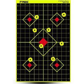12"x18" Sight-in Splatterburst Target - Instantly See Your Shots Burst in Bright Fluorescent Yellow Upon Impact(10/25/50 Pack)