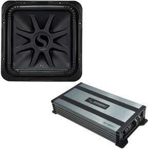 KICKER 44L7S154 Car Audio Solo-Baric 15" Square L7 Subwoofer Dual 4 Ohm Voice Coils 2000 Watts Peak Sub Includes Harmony HA-A800.1 Mono Amplifier