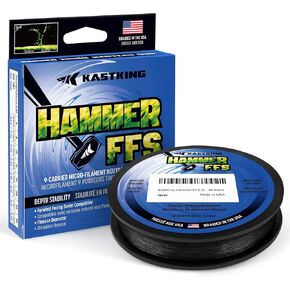 KastKing Hammer FFS Neutral Density UHMWPE Braided Fishing Line, Unique 9-Carrier Micro-Filament Round Braid, Colorfast, Super Smooth, Ultra Small Finesse Diameters
