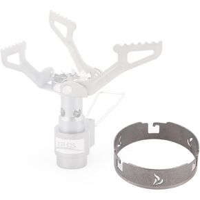 BRS 3000T Stove Windscreen Titanium Camp Stove Windshield with Storage Box for Outdoor Camping Ultralight (Grey-without stand)
