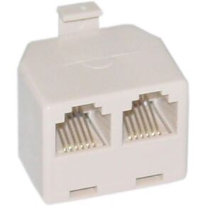 iMBAPrice (Pack of 2) RJ11 Phone Splitter - Male/Female Modular 4C Straight T-Adapter