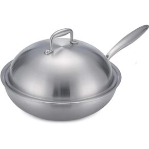 5 Quart Nonstick Woks and Stir Fry Pans with Lid,Nonstick, Ceramic Wok with Lid, Nonstick Frying Wok Flat Bottom, Induction Compatible (Color : D) (E)