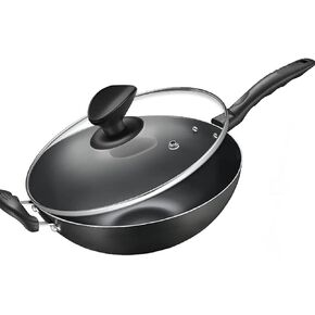 Cast Iron Wok Traditional Iron Cooking Pot Large Non-Stick Wok for Gas Induction Cooker Cast Iron Pots Kitchen Pots (Size : 349.3cm) (34 * 9.3cm)