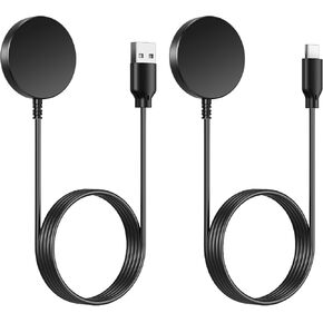 2-Pack for Samsung Watch Charger, USB A/C Cable Charger for Galaxy Watch 7 Ultra 6 Classic 5 Pro 4 3 Active 2 1 FE, Magnetic Fast Charging Travel Cable, 3.3ft