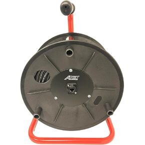Audio2000'S E50120 200-foot EtherCON-Compatible RJ45 UTP Double Sheath 4-Pair CAT6E Ethernet Cable on a Reel for Stage, DMX Lights, and Pro Audio, Red