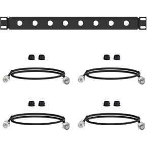 BNC Antenna Kit，19inch Antenna Re-Location Rack Mount Kit，Four BNC Connecting Cables 2FT，Compatible with Full-Rack Wireless Systems