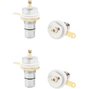 ZEZEFUFU 4pcs RCA Socket, Female Panel Chassis Socket Jack Connector for Amplifier Audio Terminal RCA Plug Parts