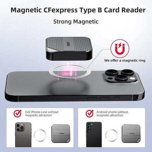 CFexpress Type B Magnetic Card Reader with PD3.0, 10Gbps USB 3.2 Gen 2, CF Express Reader for Type-B, Plug and Play, Magsafe CFexpress Type B Adapter for Professional Filmmakers, Photographers in Saudi Arabia
