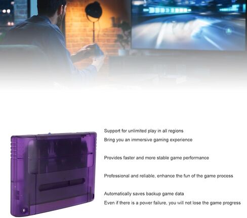 Multi Game Cartridge for SFC, 3000 in 1 Game Flash Memory Card, with 8GB Memory Card, Game Cartridge Expansion Card for SNES, SFC Gaming Console (Transparent Violet) in Saudi Arabia