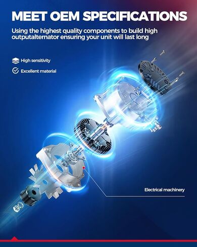 KAX New Alternator,130Amp Automotive Replacement Alternator fit for 2009-2014 Murano, 2009-2010 Maxima, 2011-2017 Quest, 2007-2010 Altima 3.5L, Alternators Replace OEM 11341 in Kuwait