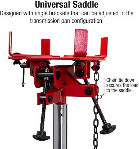 Sunex Tools 7793B 1,000 lb Telescopic Transmission Jack, Hydraulic, Foot Pump Operated, Tilt Saddle with Chain Tie-Down, 74.2 in Max Height in Saudi Arabia