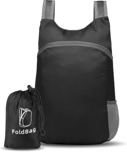 20L Ultra Heaking-Daypack Lightweight Travel Packpack يمكن تعبئتها للتخييم في الهواء الطلق ، أسود in Kuwait