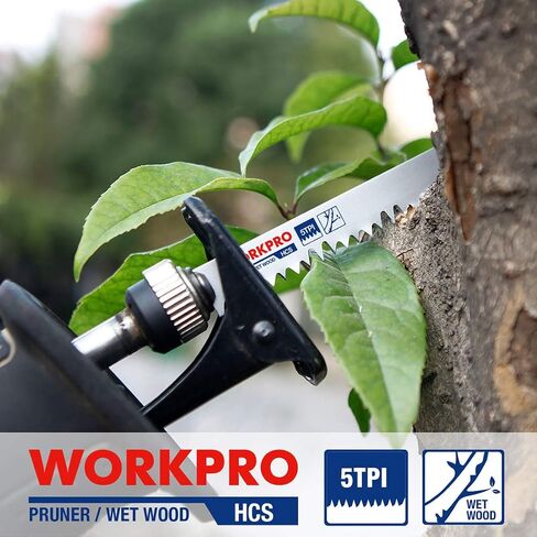 مجموعة شفرات المنشار الترددية لتقليم الخشب من WORKPRO، شفرات منشار تقليم 6/9 بوصة مع فولاذ كربوني عالي 5TPI مصمم للتقليم السريع والنظيف وقطع الخشب، تتضمن حقيبة منظمة، 10 قطع in Kuwait