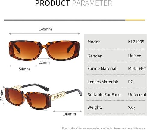 Small Frame Chain Temple Sunglasses for Men and Women, Outdoor Street Shooting Holiday Glasses (Color : A, Size : Medium) in Kuwait