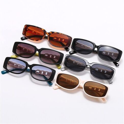 Small Frame Chain Temple Sunglasses for Men and Women, Outdoor Street Shooting Holiday Glasses (Color : A, Size : Medium) in Kuwait