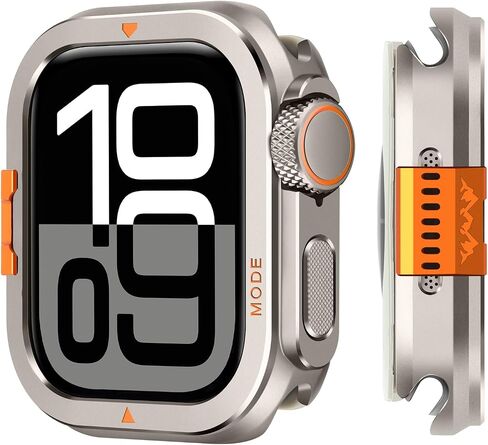 2 in-1 Metal Cover Compatible with Apple Watch Ultra 2/1 Case 49mm, Rugged Bumper with Back Protector for iWatch Ultra 49mm, Black in Saudi Arabia