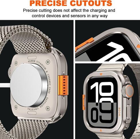 2 in-1 Metal Cover Compatible with Apple Watch Ultra 2/1 Case 49mm, Rugged Bumper with Back Protector for iWatch Ultra 49mm, Black in Saudi Arabia