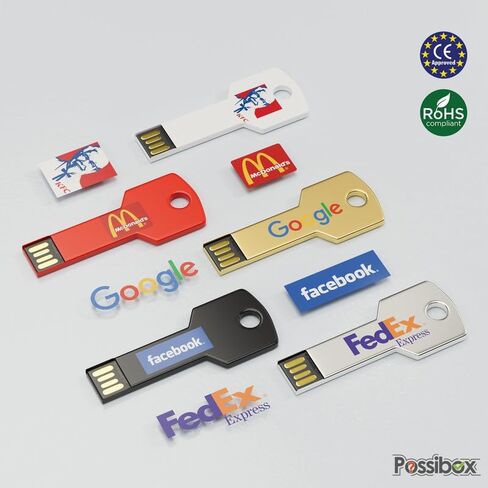 Custom Key Shaped USB Flash Drive 128MB Customized with Your Logo - as Promotional Gift Bulk 400 Pack in Kuwait