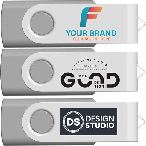 [100pcs] Custom Logo USB Flash Drive 2GB 100 Pack JBOS Bulk Personalized USB Drives with Your Logo Customized Promotional Thumb Drives with Brand Name/Site Address/Contact info - Red in Saudi Arabia