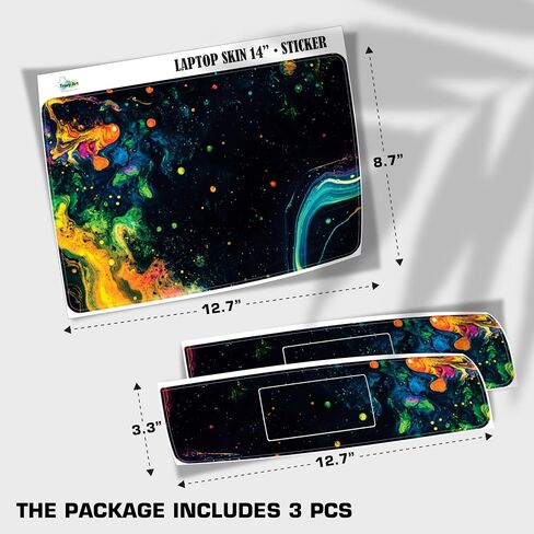 Laptop Skin Decal HP 14" - Hippie, Laptop Cover Sticker, No Cutting Required, No Bubble, Waterproof, Scratch Resistant - Including Wide Screen and Wrist Pad in Saudi Arabia
