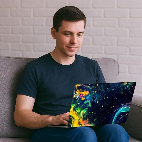 Laptop Skin Decal HP 14" - Hippie, Laptop Cover Sticker, No Cutting Required, No Bubble, Waterproof, Scratch Resistant - Including Wide Screen and Wrist Pad in Saudi Arabia