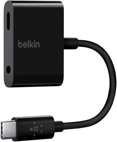 Belkin RockStar 3.5mm Audio + USB-C Charge Adapter (USB-C Audio Adapter for Note10, Pixel 3, Pixel 3XL, Ipad Pro and More) in Saudi Arabia
