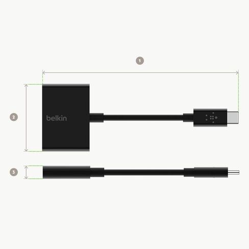 Belkin RockStar 3.5mm Audio + USB-C Charge Adapter (USB-C Audio Adapter for Note10, Pixel 3, Pixel 3XL, Ipad Pro and More) in Saudi Arabia