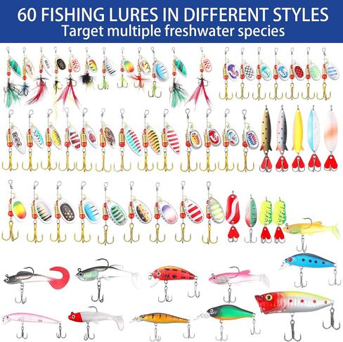Sosation 464 PCS Fishing Tackle Box مع معالجة شملت أدوات Remover أدوات Hook Remover مجموعة حقائب ظهر لصيد الأسماك مع هدايا مجموعة العتاد للبالغين الرجال (أسود) in Saudi Arabia