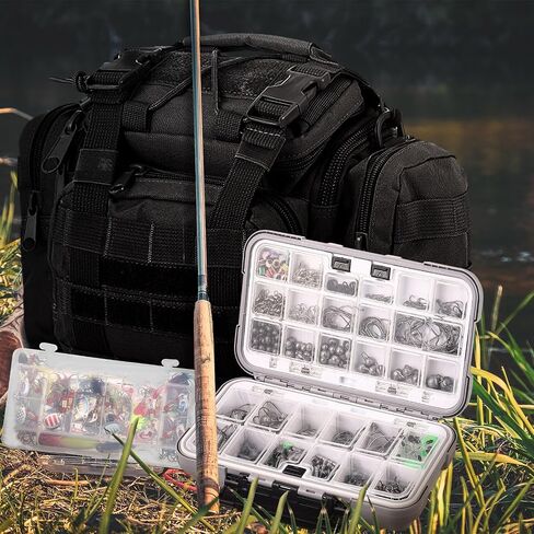 Sosation 464 PCS Fishing Tackle Box مع معالجة شملت أدوات Remover أدوات Hook Remover مجموعة حقائب ظهر لصيد الأسماك مع هدايا مجموعة العتاد للبالغين الرجال (أسود) in Saudi Arabia
