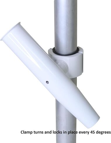 Rod Holder Aluminum Single clamp on fit 1.5",1.875",2" inch Horizontal or Vertical Fishing Boat Tower/Leaning Post/Rail in Kuwait