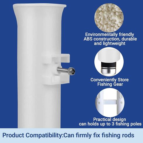 Fishing Rod Holders Wall Mounted 2 Pole Tubes Adjustable Fishing Rod Holder Bracke for Boat Kayak Garage Cooler Trailer Portable with Hardware(Black-2 Pole) in Kuwait