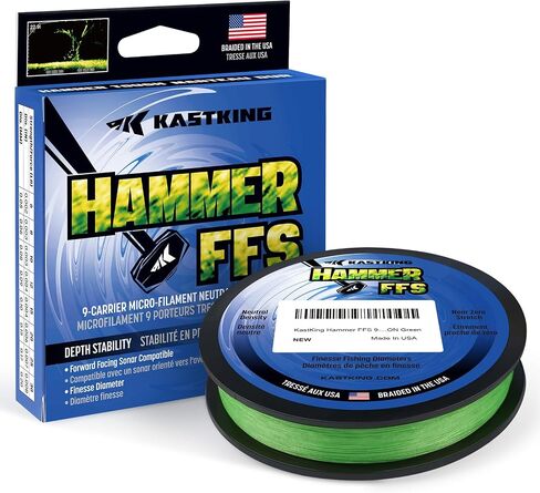KastKing Hammer FFS Neutral Density UHMWPE Braided Fishing Line, Unique 9-Carrier Micro-Filament Round Braid, Colorfast, Super Smooth, Ultra Small Finesse Diameters in Saudi Arabia