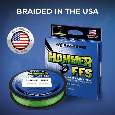 KastKing Hammer FFS Neutral Density UHMWPE Braided Fishing Line, Unique 9-Carrier Micro-Filament Round Braid, Colorfast, Super Smooth, Ultra Small Finesse Diameters in Saudi Arabia