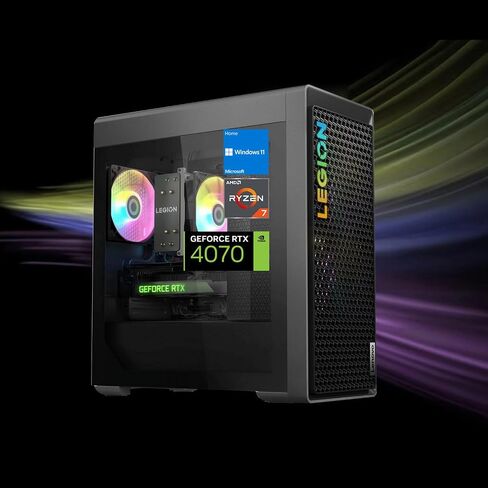 Lenovo Legion Ryzen 7 RTX 4070 Super Ultimate Gaming Desktop. AMD Ryzen 7 7700 (Beats Intel i7-13700H), RTX 4070 Super, 64GB DDR5 RAM, 2TB SSD, Wired KB & Mouse, Wi-Fi 6, Windows 11 Home in Saudi Arabia