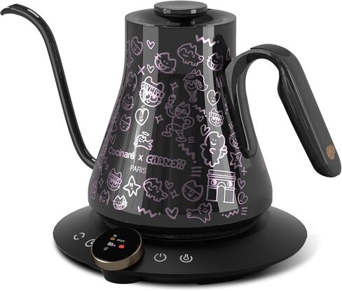 Cocinare x Chanoir FLOW M9 Pro Electric Kettle, Art de Paris Collaboration, ±0.5℉ Precise Temp Control for Coffee & Tea, Stainless Steel Interior, Fast Heating for Boiling Water (Chanoir White) in Saudi Arabia