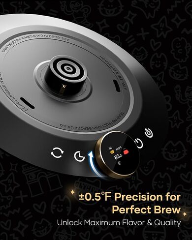 Cocinare x Chanoir FLOW M9 Pro Electric Kettle, Art de Paris Collaboration, ±0.5℉ Precise Temp Control for Coffee & Tea, Stainless Steel Interior, Fast Heating for Boiling Water (Chanoir White) in Saudi Arabia