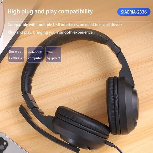 Gaming Headset for PS4 PS5 PC Mac Xbox Series X,Noise Canceling Headphones with Microphone, PG2 Computer Headset with 3.5mm Jack & RGB Black in Saudi Arabia